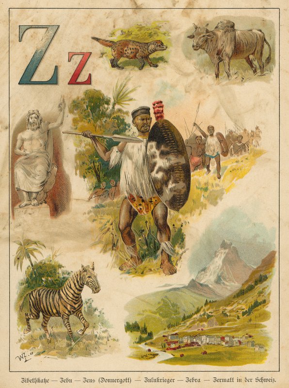 Bogstav Z (chromolitho) af Walter Zweigle