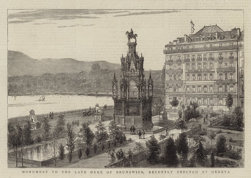 Monument for den afdøde hertug af Brunswick, for nylig rejst i Genève af Warry