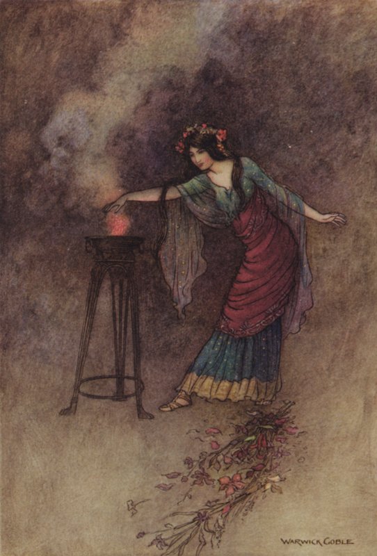 Geoffrey Chaucer, legenden om gode kvinder af Warwick Goble