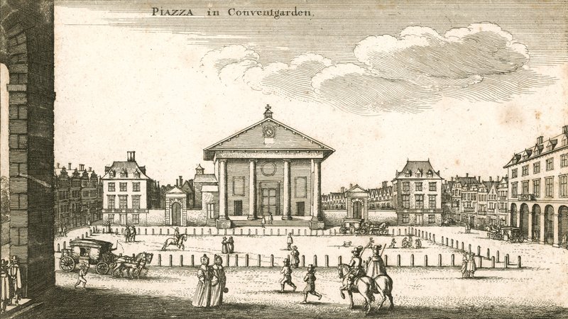 Piazza, Covent Garden, London (gravering) af Wenceslaus Hollar