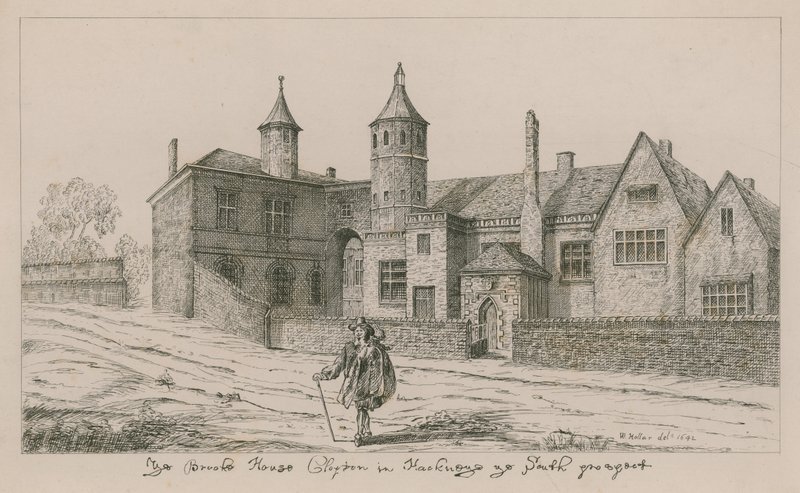 Brooke House, Clopton i Hackney, det sydlige aspekt af Wenceslaus Hollar