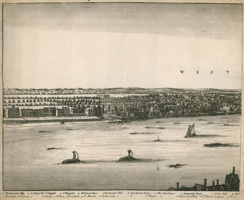 Udsigten til London og Westminster taget fra Lambeth af Wenceslaus Hollar