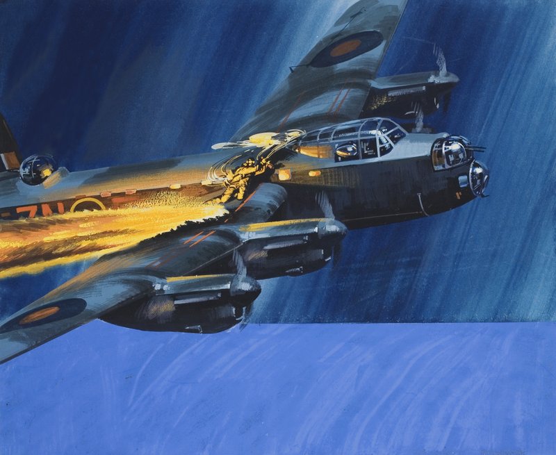 Brændende fly af Wilf (20th century) Hardy