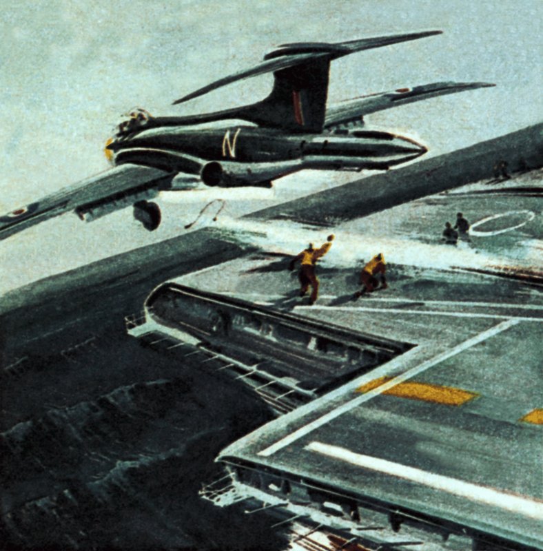 Jetfly og hangarskib af Wilf (20th century) Hardy