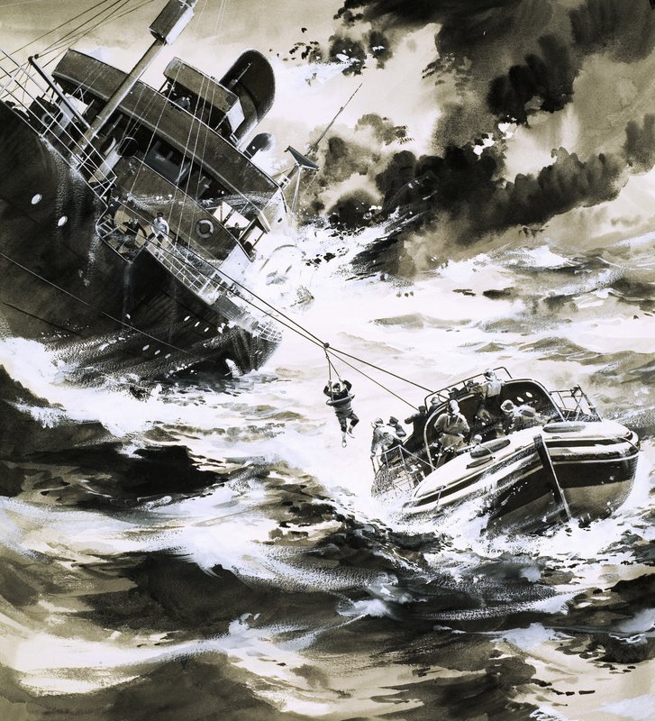 Redning til søs af Wilf (20th century) Hardy
