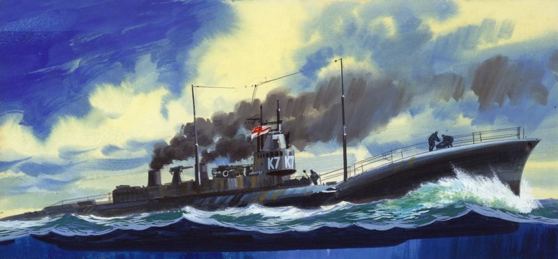 Suicide Subs (gouache på papir) af Wilf (20th century) Hardy