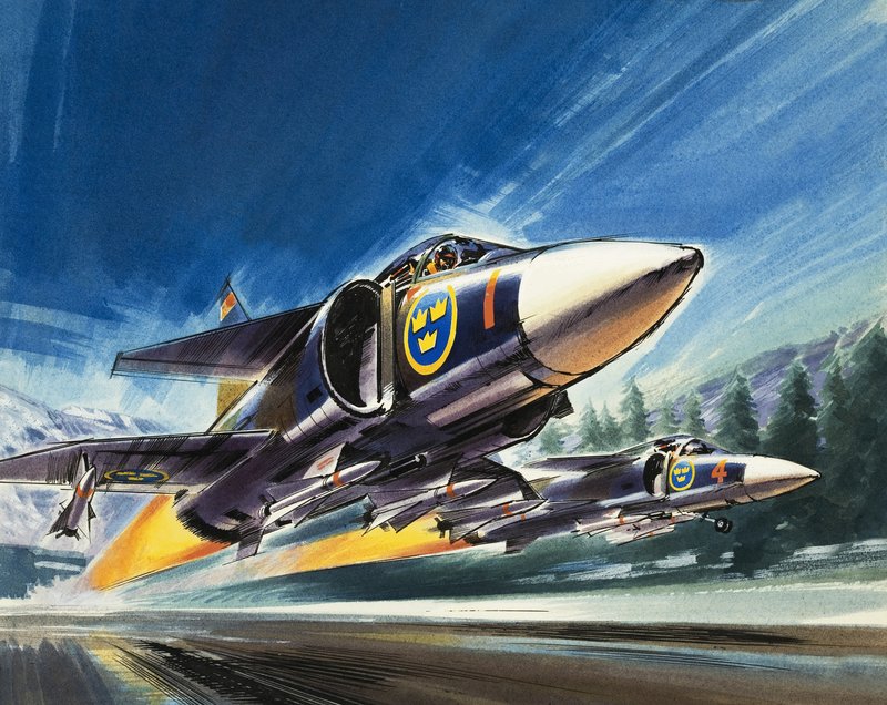 Uidentificeret jetjager af Wilf (20th century) Hardy