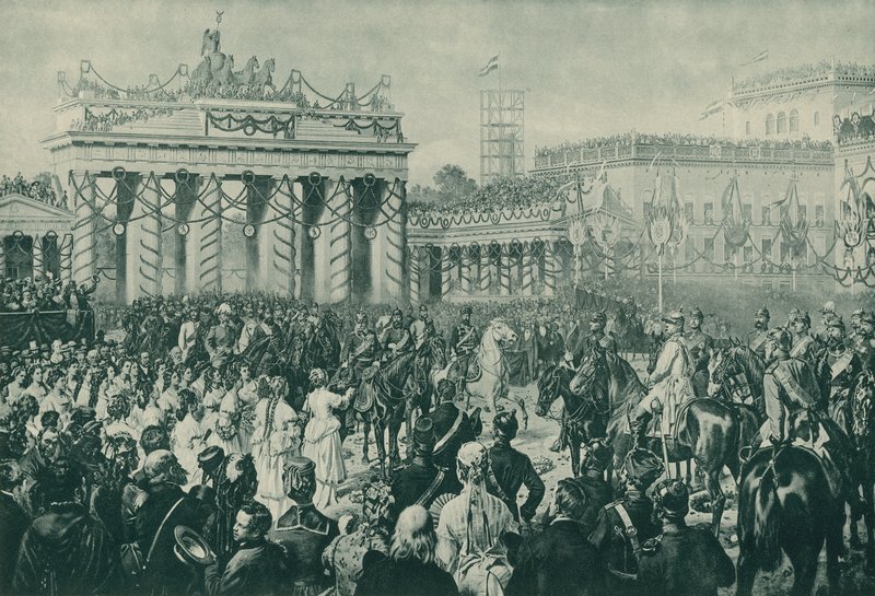 Fejring af Preussens sejr i den fransk-preussiske krig, Berlin, 16. juni 1871 af Wilhelm Camphausen
