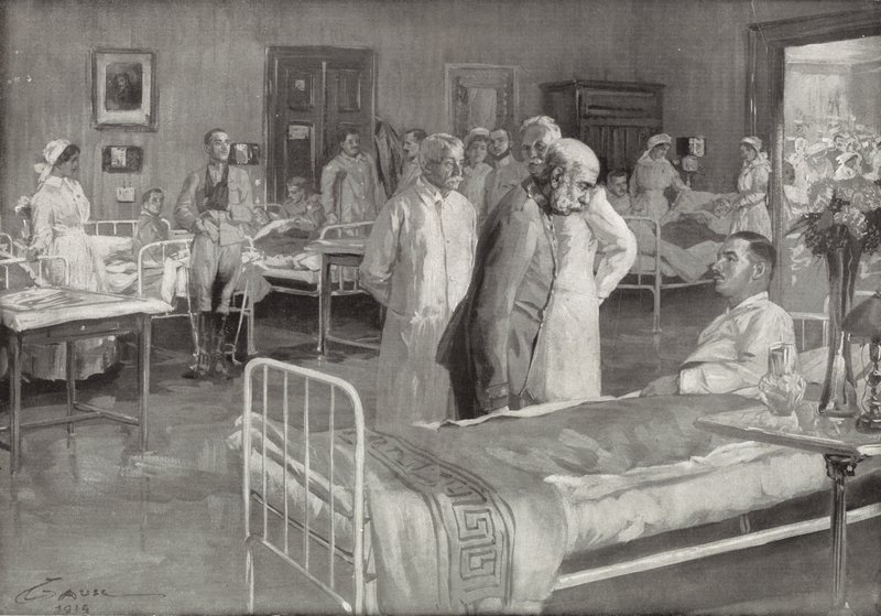 Besøg af Franz Joseph af Østrig på et militærhospital i Wien af Wilhelm Gause