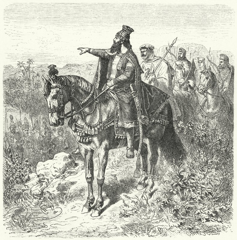 Cyrus den Store, persisk kejser (gravering) af Wilhelm Camphausen