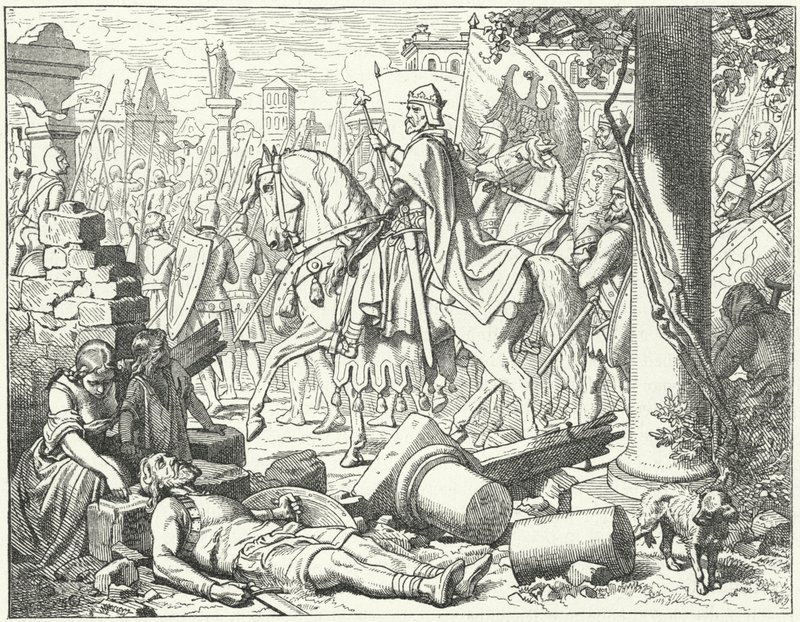 Frederick Barbarossa kommer ind i Milano af Wilhelm Camphausen