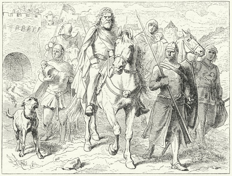 Henrik Løven, hertug af Sachsen, før Bardowiek af Wilhelm Camphausen
