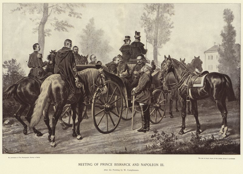 Møde mellem Prins Bismarck og Napoleon III af Wilhelm Camphausen