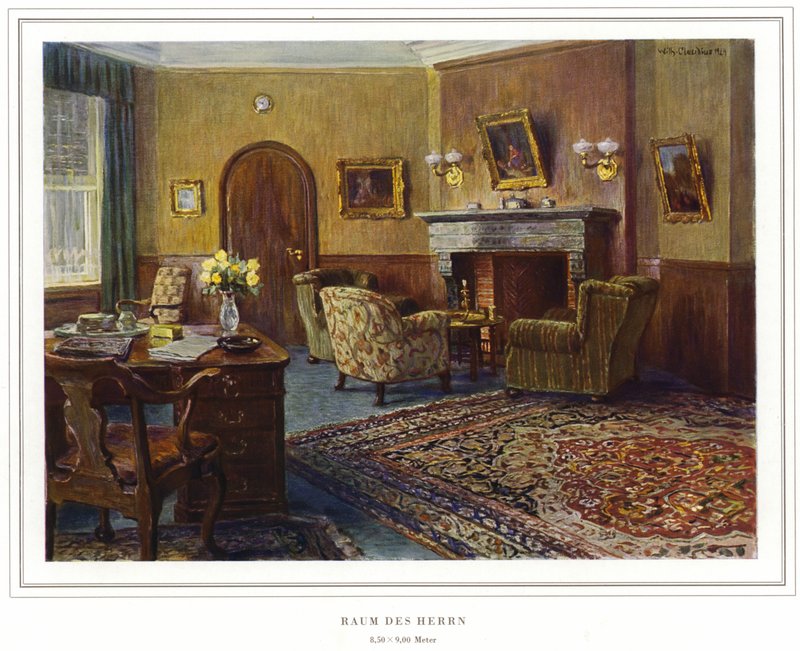 Tæppefabrikanters virksomhed Halvmåne tæppefabrik af Koch und Te Kock (farve litho) af Wilhelm Ludwig Heinrich Claudius