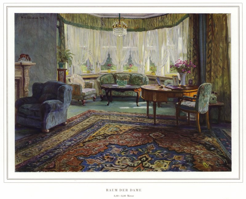 Tæppefabrikanters virksomhed Halvmåne tæppefabrik af Koch und Te Kock (farve litho) af Wilhelm Ludwig Heinrich Claudius