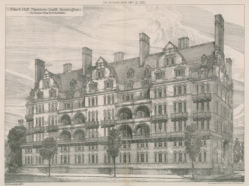 Albert Hall Mansions, South Kensington, London af Willam Richard Lethaby
