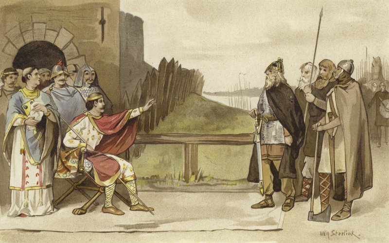 Møde mellem Karl den Skaldede og nordmanden Roruk, Nijmegen, 870 af Willem II Steelink