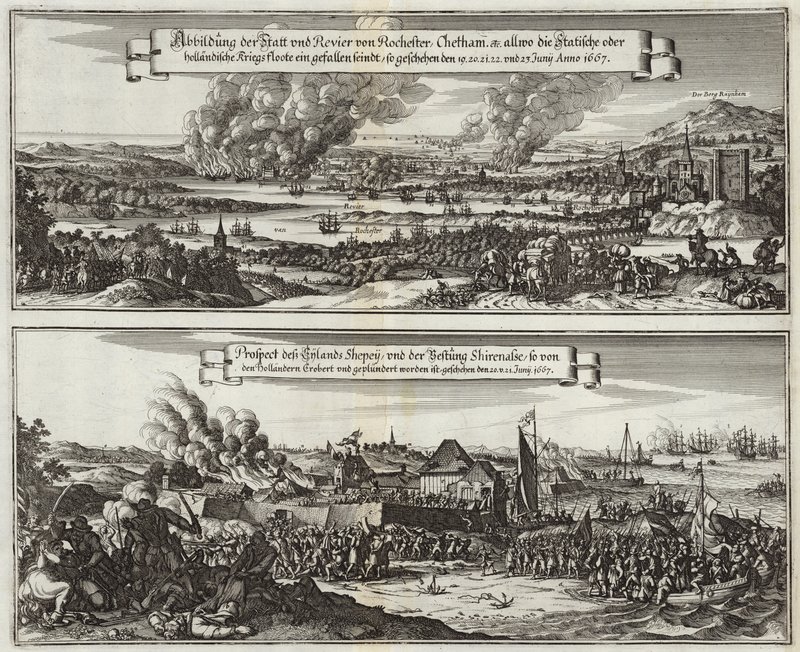 Hollandsk perspektiv på flådeangrebet på Themsen af Willem Schellinks