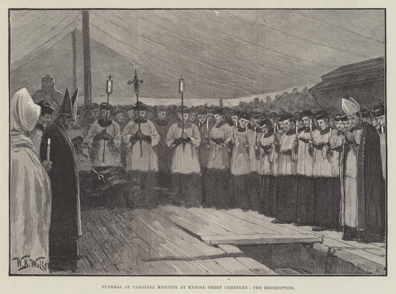 Kardinal Mannings begravelse på Kensal Green Cemetery, Benediction af William Barnes Wollen