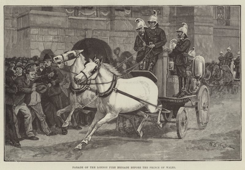 Parade af London Fire Brigade foran Prince of Wales af William Barnes Wollen