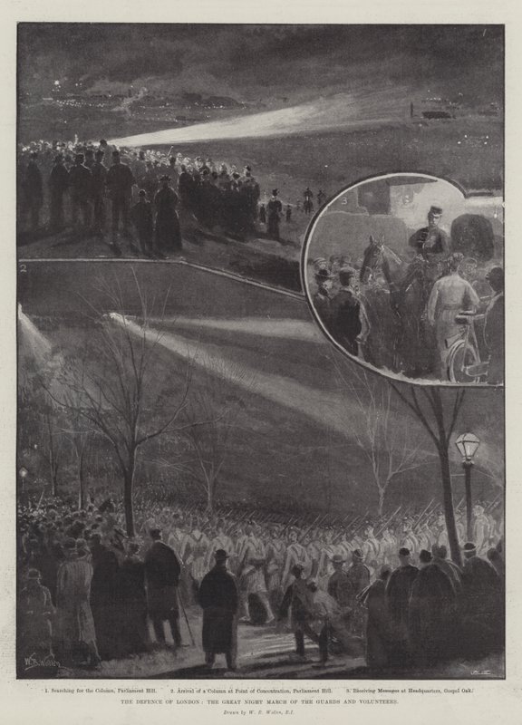 Londons forsvar, vagternes og frivilliges store natmarch af William Barnes Wollen