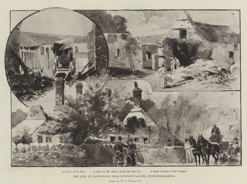 Branden ved Ravenstone, nær Newport-Pagnell, Buckinghamshire af William Barnes Wollen