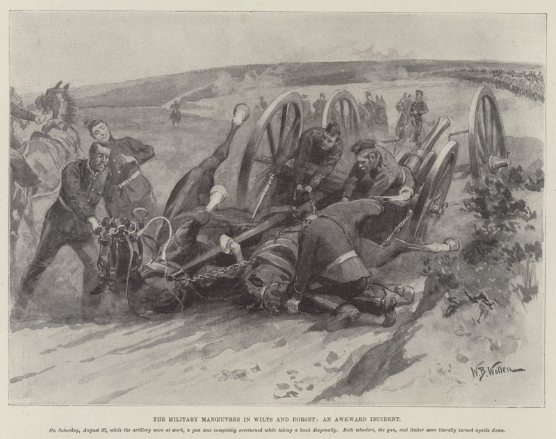 De militære manøvrer i Wilts og Dorset, en akavet hændelse af William Barnes Wollen