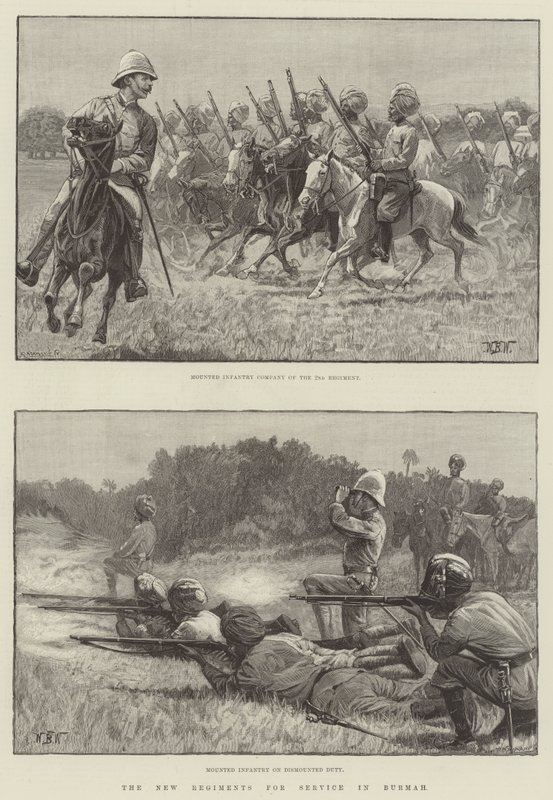 De nye regimenter til tjeneste i Burmah af William Barnes Wollen
