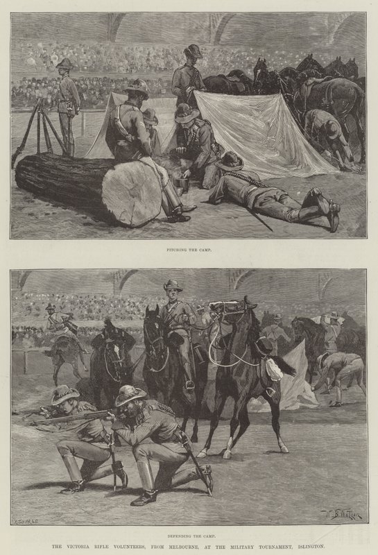 Victoria Rifle Volunteers, fra Melbourne, ved Military Tournament, Islington af William Barnes Wollen