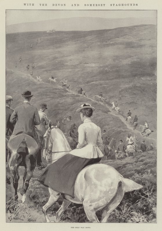 Med Devon and Somerset Staghounds af William Barnes Wollen