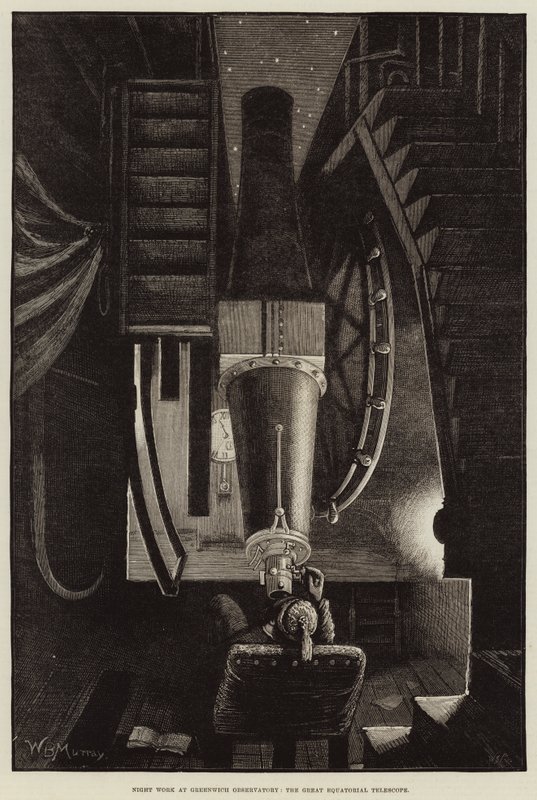 Natarbejde ved Greenwich Observatory, Det Store Ækvatorteleskop af William Bazett Murray