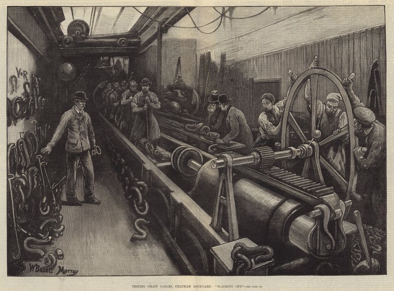 Test af kædekabler, Chatham Dockyard, Slacking Off af William Bazett Murray