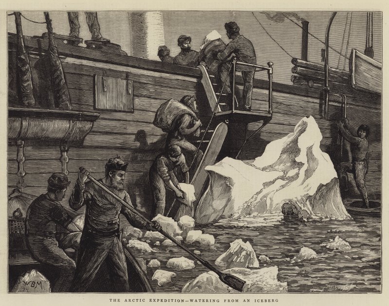 Den arktiske ekspedition, vanding fra et isbjerg af William Bazett Murray