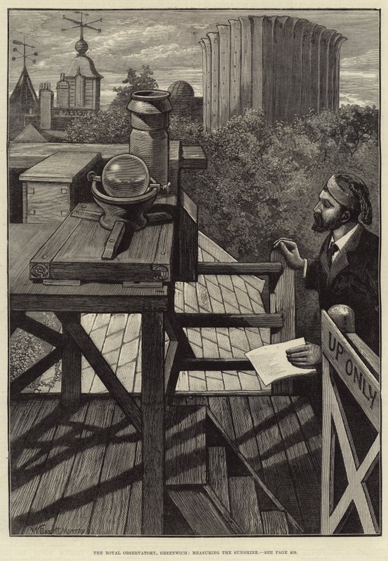 Royal Observatory, Greenwich, der måler solskin af William Bazett Murray