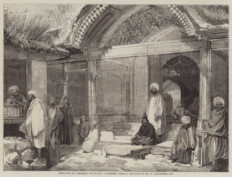 Indgang til en moske, Islamabad, Cashmere af William Carpenter