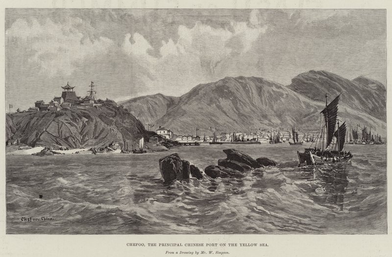Chefoo, den vigtigste kinesiske havn i Det Gule Hav af William Crimea Simpson