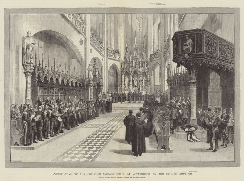 Indvielse af den restaurerede Schlosskirche i Wittenberg af den tyske kejser af William Crimea Simpson