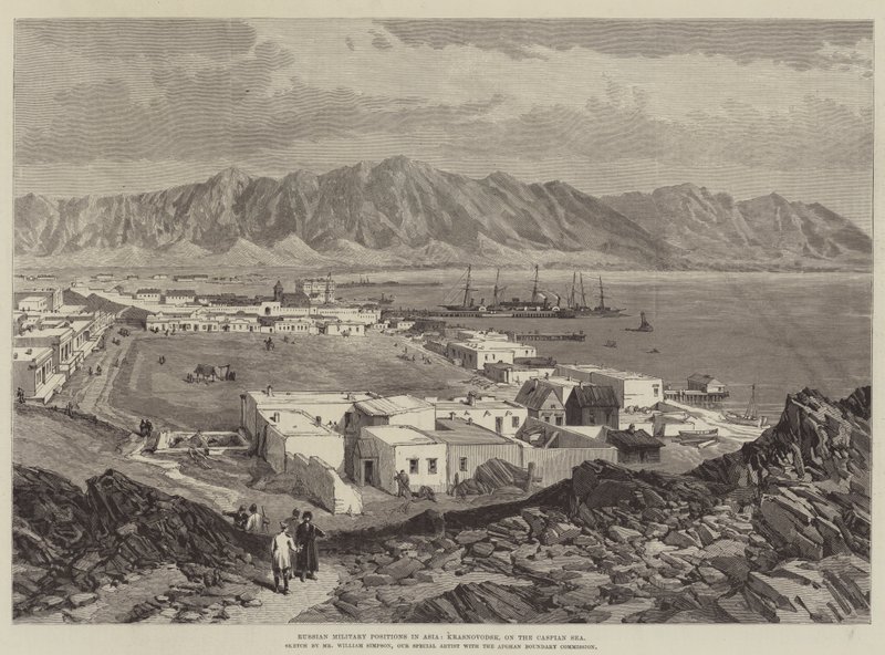 Russiske militære stillinger i Asien, Krasnovodsk, ved Det Kaspiske Hav af William Crimea Simpson