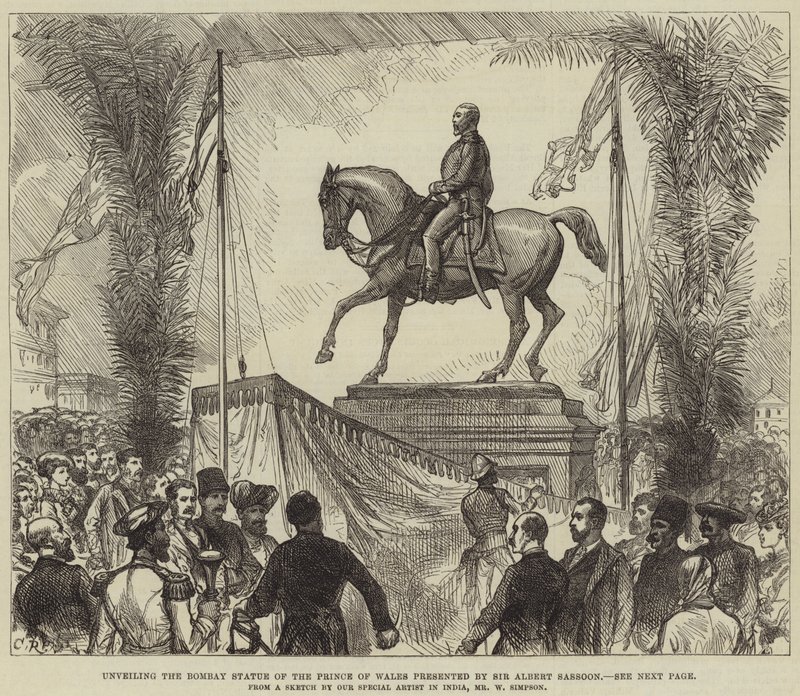 Afsløring af Bombay-statuen af prinsen af Wales præsenteret af Sir Albert Sassoon af William Crimea Simpson