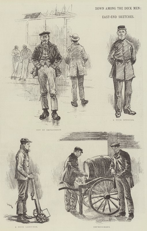 Nede blandt Dock Men, East-End Sketches af William Douglas Almond