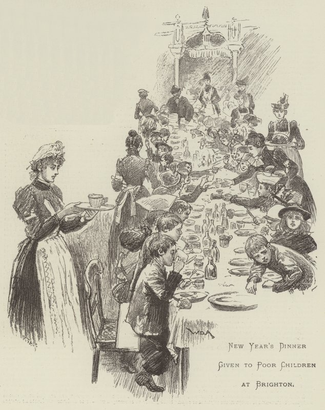 Nytårsmiddag givet til fattige børn i Brighton af William Douglas Almond