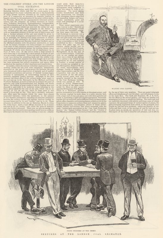 Skitser på London Coal Exchange af William Douglas Almond