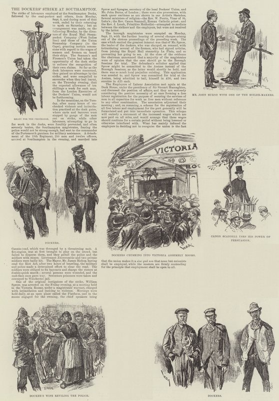 Havnearbejdernes strejke i Southampton af William Douglas Almond