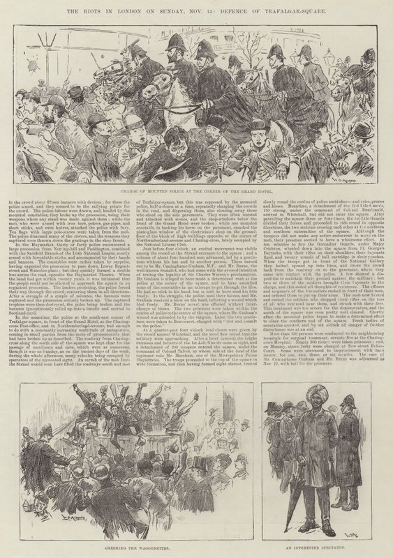 Optøjerne i London søndag den 13. november, Defense of Trafalgar-Square af William Douglas Almond