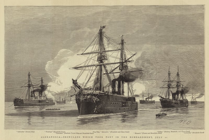 Alexandria, Ironclads, der deltog i bombardementet, 11. juli af William Edward Atkins