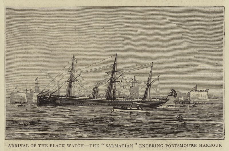 Ankomsten af Black Watch, sarmateren på vej ind i Portsmouth Havn af William Edward Atkins