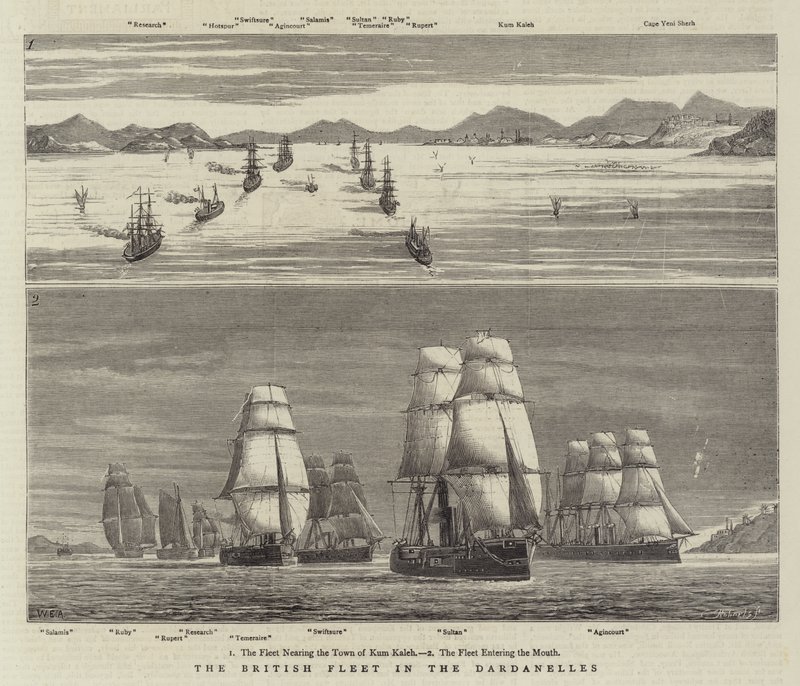 Den britiske flåde i Dardanellerne af William Edward Atkins