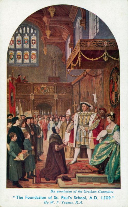 Stiftelsen af St Pauls School, 1509 af William Frederick Yeames