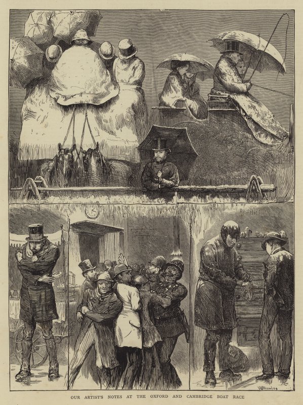 Vores kunstners noter ved Oxford og Cambridge Boat Race af William III Bromley
