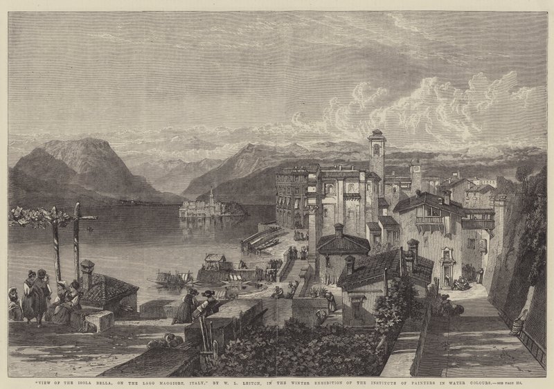 Udsigt over Isola Bella ved Lago Maggiore, Italien af William Leighton Leitch